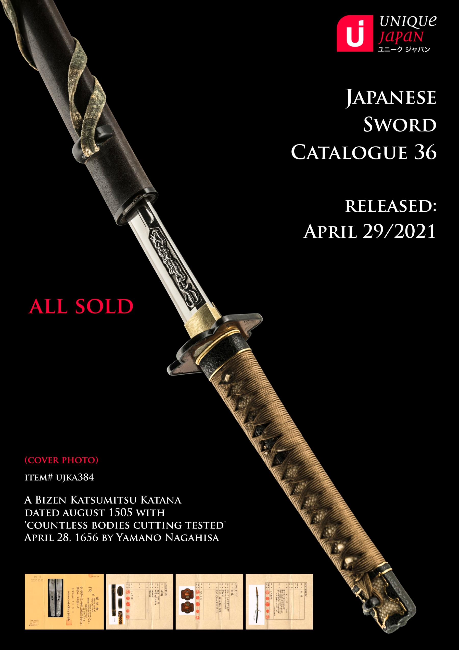 Unique Japan Sword Catalogue 36 Cover
