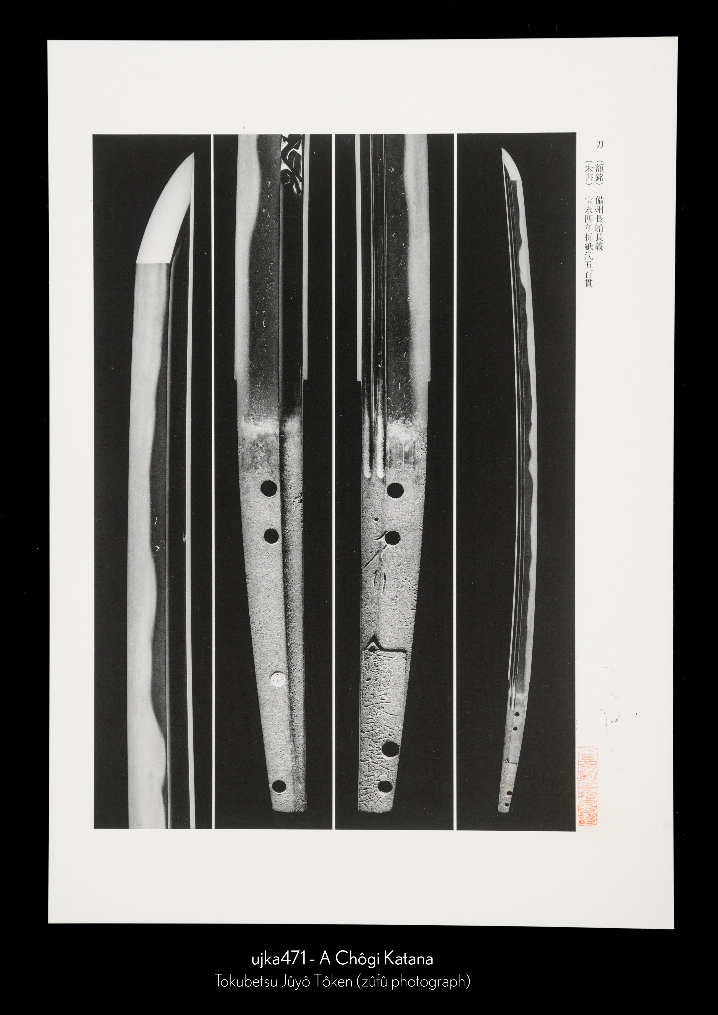 NBTHK Jûyô Tôken Zûfû Certificate - A Chôgi Katana - Unique Japan